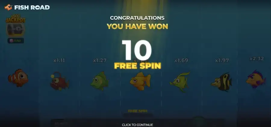 Fish Road Free Spins
