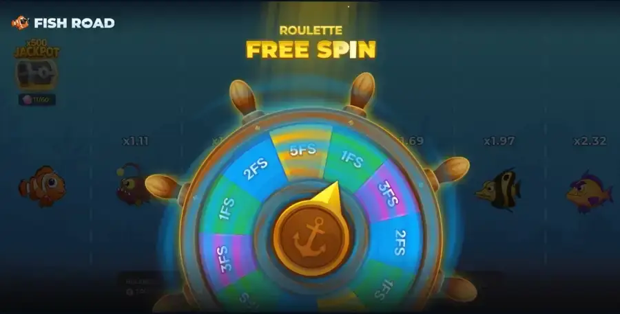 Fish Road free spin wheel